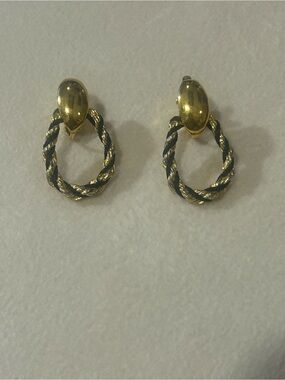 Vintage Trifari Twisted Rope Doorknocker Earrings